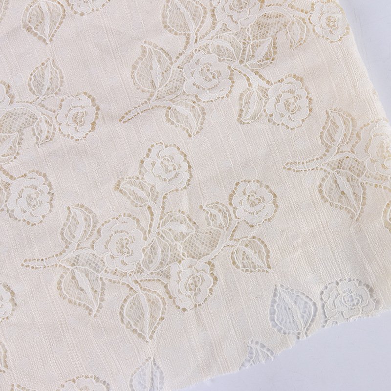 Lace Fabric Cutwork Jacquard Polyester for Bridal Wholesale Supplier 11
